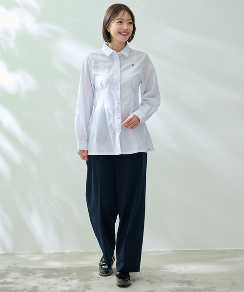 Arnold Palmer（アーノルドパーマー）の「EVERY DAY イージーケア ウエストタック シャツチュニック（シャツワンピース・レディース・チャコールグレー/コーラル/ホワイト・M/L/S）」の4枚目の写真