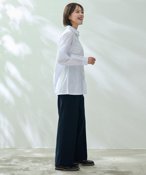 Arnold Palmer（アーノルドパーマー）の「EVERY DAY イージーケア ウエストタック シャツチュニック（シャツワンピース・レディース・チャコールグレー/コーラル/ホワイト・M/L/S）」の5枚目の写真