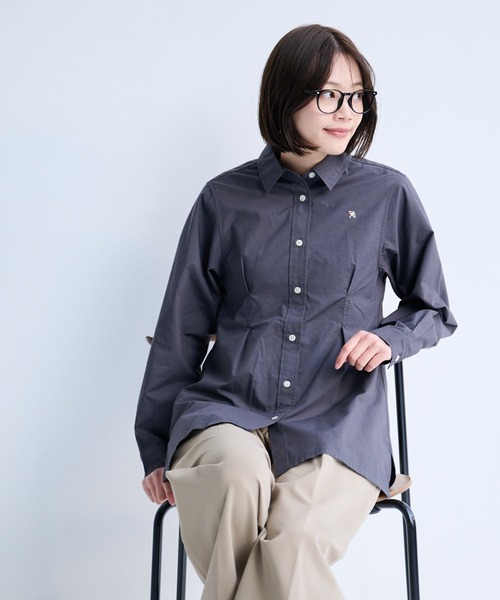 Arnold Palmer（アーノルドパーマー）の「EVERY DAY イージーケア ウエストタック シャツチュニック（シャツワンピース・レディース・チャコールグレー/コーラル/ホワイト・M/L/S）」の6枚目の写真