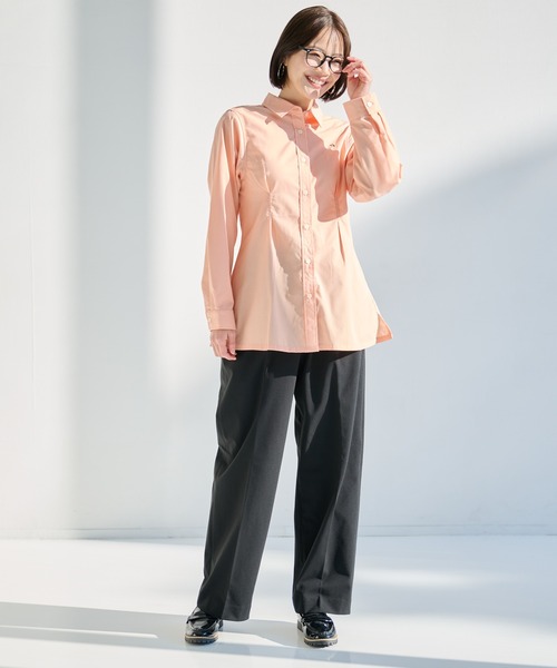 Arnold Palmer（アーノルドパーマー）の「EVERY DAY イージーケア ウエストタック シャツチュニック（シャツワンピース・レディース・チャコールグレー/コーラル/ホワイト・M/L/S）」の11枚目の写真