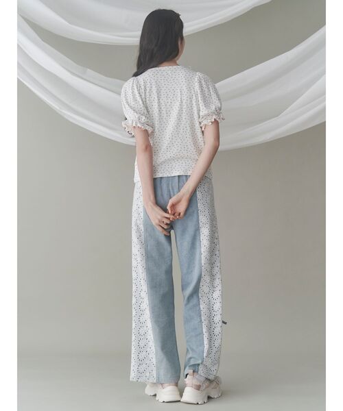 merry jenny(メリージェニー)の「petit flowerキャンディーパフ(Tシャツ/カットソー・レディース・ブルー/ピンク・FREE)」の5枚目の写真