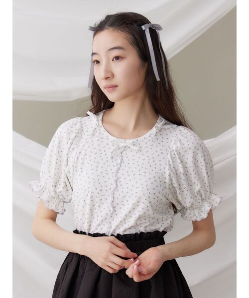 merry jenny(メリージェニー)の「petit flowerキャンディーパフ(Tシャツ/カットソー・レディース・ブルー/ピンク・FREE)」の15枚目の写真