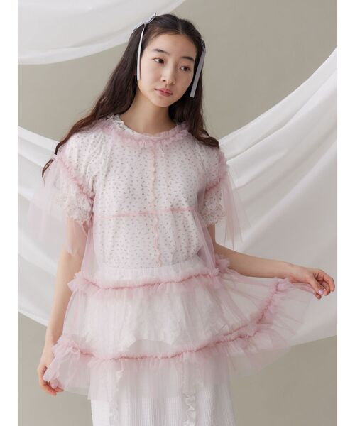 merry jenny(メリージェニー)の「petit flowerキャンディーパフ(Tシャツ/カットソー・レディース・ブルー/ピンク・FREE)」の20枚目の写真