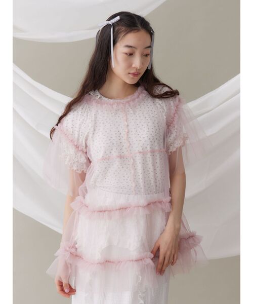 merry jenny(メリージェニー)の「petit flowerキャンディーパフ(Tシャツ/カットソー・レディース・ブルー/ピンク・FREE)」の21枚目の写真