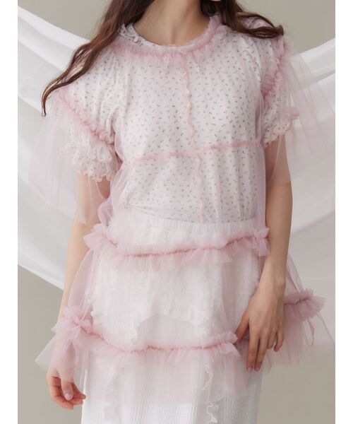 merry jenny(メリージェニー)の「petit flowerキャンディーパフ(Tシャツ/カットソー・レディース・ブルー/ピンク・FREE)」の22枚目の写真