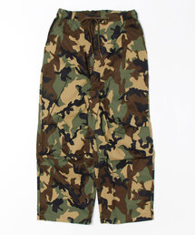 Revo. ペイズリー カモフラ バルーンシルエット ワイドパンツ 裾ドローコード