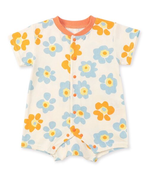 Ampersand（アンパサンド）の「総柄バラエティロンパス（ロンパース・キッズ・ブルー/ベージュ/パープル/アイボリー・80/70/60）」の2枚目の写真