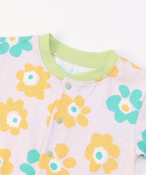 Ampersand（アンパサンド）の「総柄バラエティロンパス（ロンパース・キッズ・ブルー/ベージュ/パープル/アイボリー・80/70/60）」の9枚目の写真