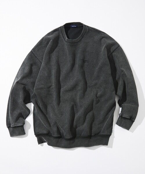 NAUTICA(m[eBJ)NAUTICA/m[eBJ Bleach Washed Hidden Logo Crewneck Sweatshirt/u[` EHbVh qhDS N[lbN XEFbgVc(XEFbg)