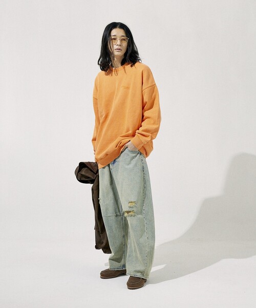 NAUTICA（ノーティカ）の「NAUTICA/ノーティカ Bleach Washed Hidden Logo Crewneck Sweatshirt/ブリーチ ウォッシュド ヒドゥンロゴ クルーネック スウェットシャツ（スウェット・メンズ・ブラック/サンドベージュ/ネイビー/オレンジ・SMALL/MEDIUM/LARGE/X-LARGE）」の17枚目の写真