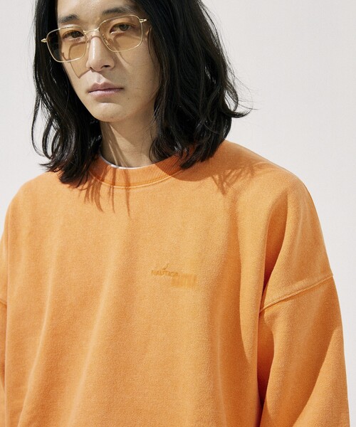 NAUTICA（ノーティカ）の「NAUTICA/ノーティカ Bleach Washed Hidden Logo Crewneck Sweatshirt/ブリーチ ウォッシュド ヒドゥンロゴ クルーネック スウェットシャツ（スウェット・メンズ・ブラック/サンドベージュ/ネイビー/オレンジ・SMALL/MEDIUM/LARGE/X-LARGE）」の6枚目の写真