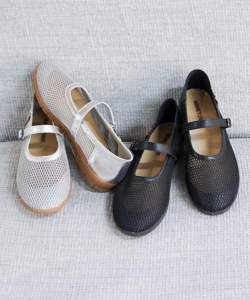 Minnetonka(ミネトンカ)の「【MINNETONKA/ミネトンカ】 メッシュメリージェーンフラットシューズ 25M01(パンプス・レディース・ブラック/シルバー/ダークブラウン/ゴールド・6/8/9/5/7)」の12枚目の写真