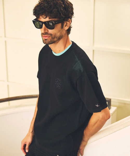 【1PIU1UGUALE3 RELAX】ベーシック 半袖 ニットTシャツ 1PIU1UGUALE3 RELAX(ウノピゥウノウグァーレトレ リラックス
