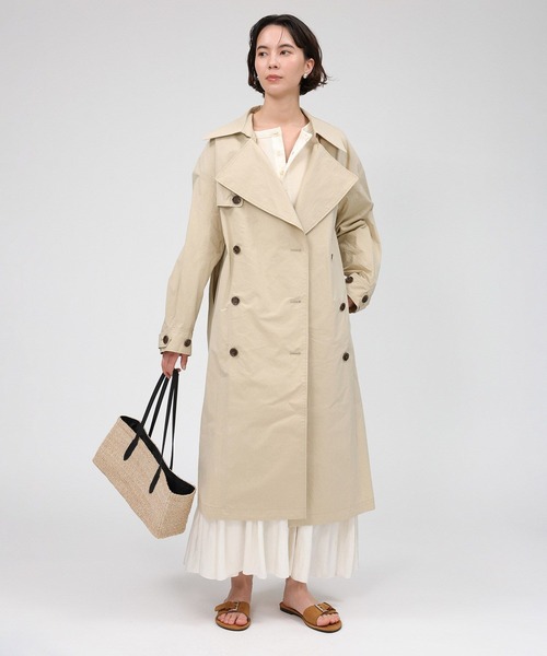 BABYLONE（バビロン）の「ライトロングトレンチコート（トレンチコート・レディース・チャコール/ベージュ・フリー）」の7枚目の写真