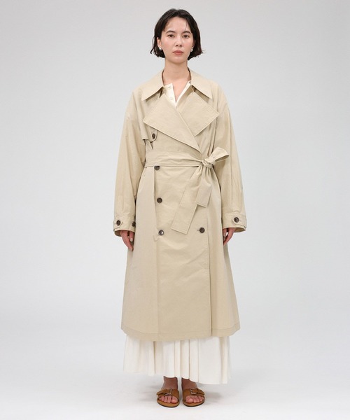 BABYLONE（バビロン）の「ライトロングトレンチコート（トレンチコート・レディース・チャコール/ベージュ・フリー）」の10枚目の写真