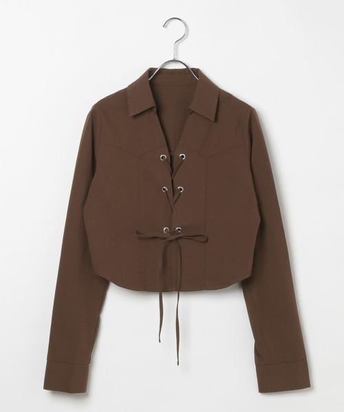 3.3 Field Trip (3.3フィールドトリップ)の「3.3 Field Trip/ウエスタン編み上げシャツ(シャツ/ブラウス・レディース・ピンク/ブラウン・FREE)」の20枚目の写真