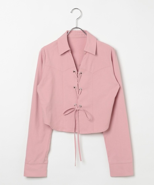 3.3 Field Trip (3.3フィールドトリップ)の「3.3 Field Trip/ウエスタン編み上げシャツ(シャツ/ブラウス・レディース・ピンク/ブラウン・FREE)」の21枚目の写真