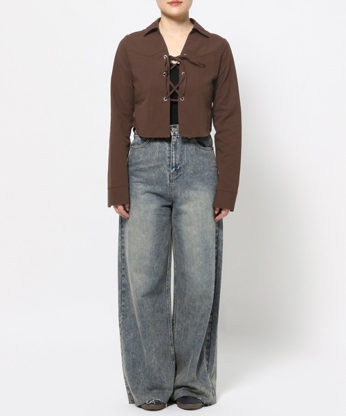 3.3 Field Trip (3.3フィールドトリップ)の「3.3 Field Trip/ウエスタン編み上げシャツ(シャツ/ブラウス・レディース・ピンク/ブラウン・FREE)」の22枚目の写真