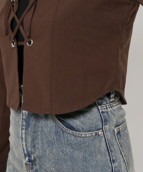 3.3 Field Trip (3.3フィールドトリップ)の「3.3 Field Trip/ウエスタン編み上げシャツ(シャツ/ブラウス・レディース・ピンク/ブラウン・FREE)」の6枚目の写真