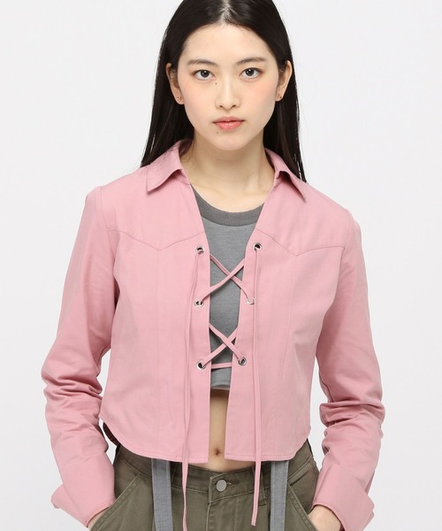 3.3 Field Trip (3.3フィールドトリップ)の「3.3 Field Trip/ウエスタン編み上げシャツ(シャツ/ブラウス・レディース・ピンク/ブラウン・FREE)」の13枚目の写真