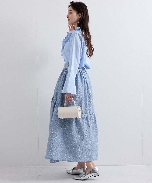 QUEENS COURT(クイーンズコート)の「ドットフレアギャザースカート≪手洗い可能≫(スカート・レディース・グレー系その他/ブラック系その他・M)」の11枚目の写真