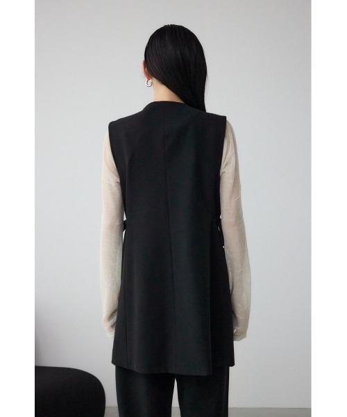 AZUL by moussy(アズールバイマウジー)の「Aラインミディ丈ジレ(ベスト・レディース・ライトベージュ/ブラック・FREE)」の8枚目の写真