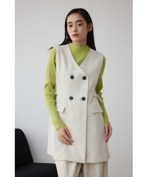 AZUL by moussy(アズールバイマウジー)の「Aラインミディ丈ジレ(ベスト・レディース・ライトベージュ/ブラック・FREE)」の14枚目の写真