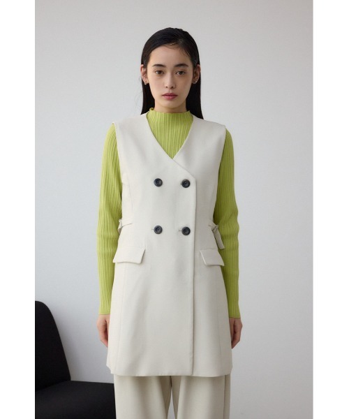 AZUL by moussy(アズールバイマウジー)の「Aラインミディ丈ジレ(ベスト・レディース・ライトベージュ/ブラック・FREE)」の16枚目の写真