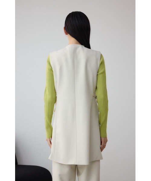 AZUL by moussy(アズールバイマウジー)の「Aラインミディ丈ジレ(ベスト・レディース・ライトベージュ/ブラック・FREE)」の18枚目の写真