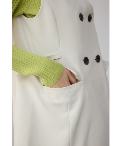 AZUL by moussy(アズールバイマウジー)の「Aラインミディ丈ジレ(ベスト・レディース・ライトベージュ/ブラック・FREE)」の21枚目の写真