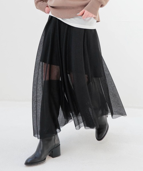 DRESSLAVE(ドレスレイブ)の「bright amunzen tulle long skirt(ブライトアムンゼンチュールロングスカート)(スカート・レディース・ホワイト/ブラック・38)」の2枚目の写真