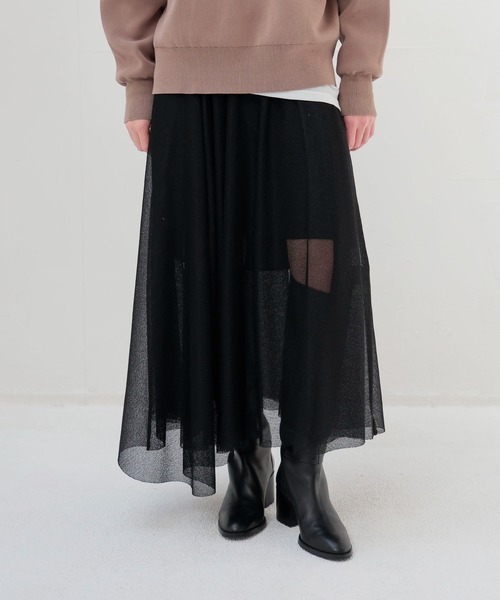 DRESSLAVE(ドレスレイブ)の「bright amunzen tulle long skirt(ブライトアムンゼンチュールロングスカート)(スカート・レディース・ホワイト/ブラック・38)」の3枚目の写真