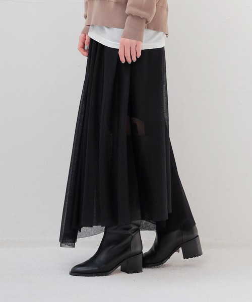 DRESSLAVE(ドレスレイブ)の「bright amunzen tulle long skirt(ブライトアムンゼンチュールロングスカート)(スカート・レディース・ホワイト/ブラック・38)」の4枚目の写真