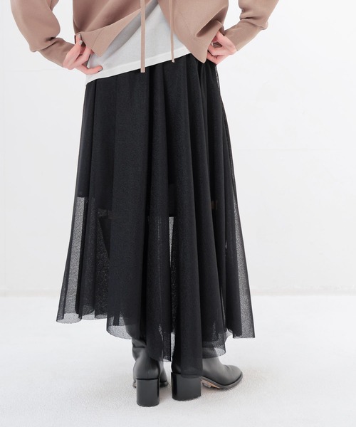 DRESSLAVE(ドレスレイブ)の「bright amunzen tulle long skirt(ブライトアムンゼンチュールロングスカート)(スカート・レディース・ホワイト/ブラック・38)」の5枚目の写真