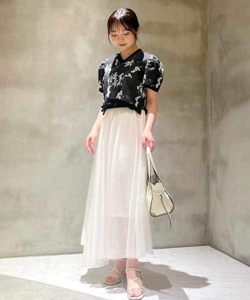 DRESSLAVE(ドレスレイブ)の「bright amunzen tulle long skirt(ブライトアムンゼンチュールロングスカート)(スカート・レディース・ホワイト/ブラック・38)」の17枚目の写真