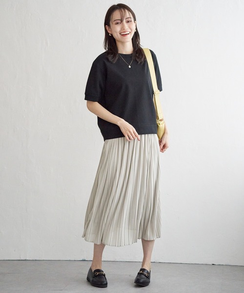 ikka(イッカ)の「ラメパフプルオーバープリーツスカートセット(ワンピース・レディース・オフホワイト/ブルー/ブラック・S/M/L)」の1枚目の写真