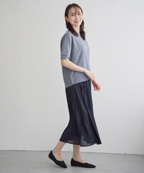 ikka(イッカ)の「ラメパフプルオーバープリーツスカートセット(ワンピース・レディース・オフホワイト/ブルー/ブラック・S/M/L)」の9枚目の写真