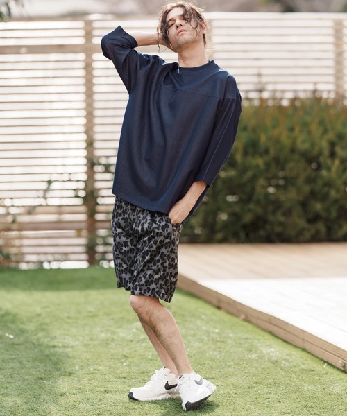 CAMBIO(カンビオ)の「mlt5099-カットデニム7分袖フットボールT(Tシャツ/カットソー・メンズ・ブラック/ネイビー/ブルー・S/M/L)」の19枚目の写真