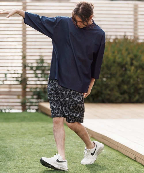CAMBIO(カンビオ)の「mlt5099-カットデニム7分袖フットボールT(Tシャツ/カットソー・メンズ・ブラック/ネイビー/ブルー・S/M/L)」の20枚目の写真