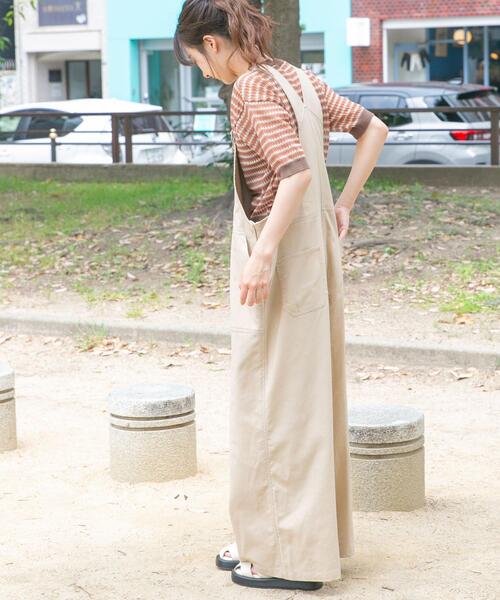 ITEMS URBANRESEARCH（アイテムズ アーバンリサーチ）の「リネン混サロペット（サロペット/オーバーオール・レディース・ブラック/ベージュ・FREE）」の4枚目の写真
