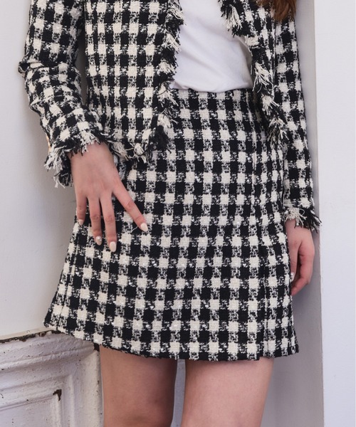 Meline M(メリンエム)の「Tweed Skort ツイードスカパン(その他パンツ・レディース・ホワイト系その他/ブラック×ホワイト・FREE)」の2枚目の写真