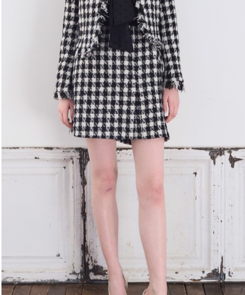 Meline M(メリンエム)の「Tweed Skort ツイードスカパン(その他パンツ・レディース・ホワイト系その他/ブラック×ホワイト・FREE)」の6枚目の写真