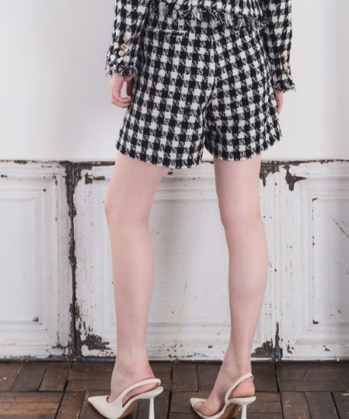 Meline M(メリンエム)の「Tweed Skort ツイードスカパン(その他パンツ・レディース・ホワイト系その他/ブラック×ホワイト・FREE)」の8枚目の写真
