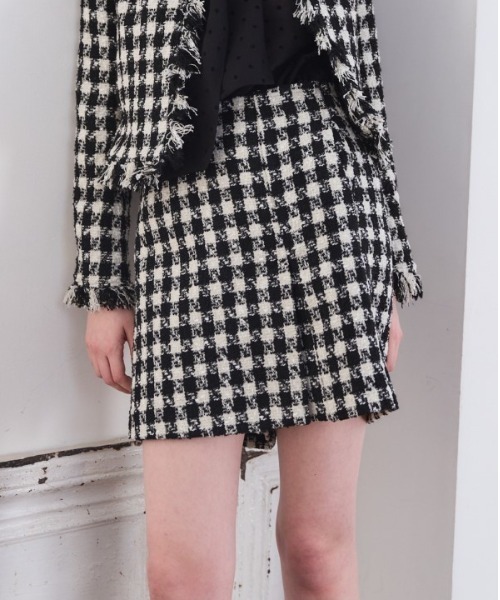 Meline M(メリンエム)の「Tweed Skort ツイードスカパン(その他パンツ・レディース・ホワイト系その他/ブラック×ホワイト・FREE)」の14枚目の写真