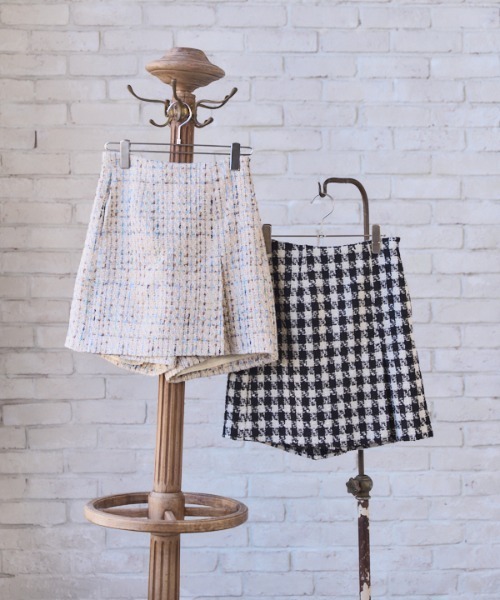 Meline M(メリンエム)の「Tweed Skort ツイードスカパン(その他パンツ・レディース・ホワイト系その他/ブラック×ホワイト・FREE)」の5枚目の写真