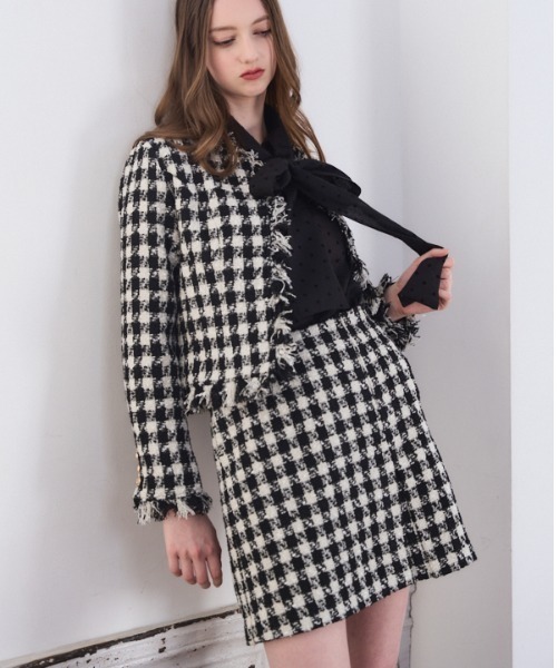 Meline M(メリンエム)の「Tweed Skort ツイードスカパン(その他パンツ・レディース・ホワイト系その他/ブラック×ホワイト・FREE)」の10枚目の写真
