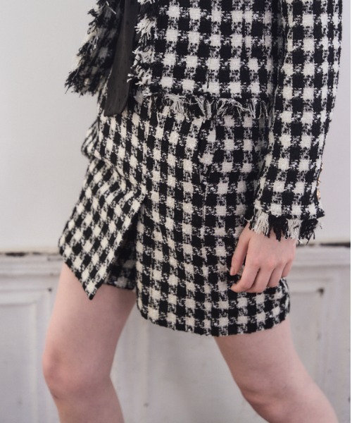 Meline M(メリンエム)の「Tweed Skort ツイードスカパン(その他パンツ・レディース・ホワイト系その他/ブラック×ホワイト・FREE)」の12枚目の写真