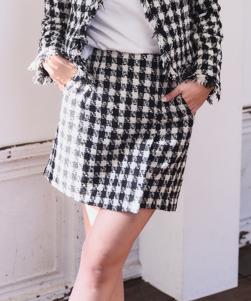 Meline M(メリンエム)の「Tweed Skort ツイードスカパン(その他パンツ・レディース・ホワイト系その他/ブラック×ホワイト・FREE)」の3枚目の写真