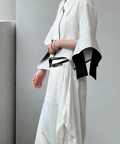 ブラウス シャツ 「YOUYILIN」2wayスリットスリーブ シャツジャケット CHYOUW25s017 レディース メンズ YOUYILIN】2wayスリットスリーブ シャツジャケット CHYOUW25s017