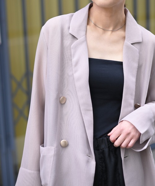 Marient（マリエント）の「メッシュダブルJK（テーラードジャケット・レディース・ブラック/ベージュ・FREE）」の10枚目の写真